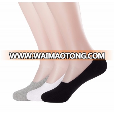 Men Cotton No Show Invisible Socks with silicone heel pad